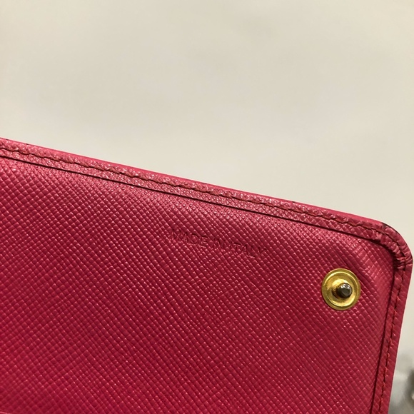 Prada Pink Flap Wallet Sku#84595 (Gently used, edge peeling) - Picture 13 of 16